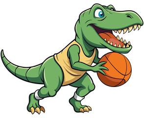 Fototapeta premium Basketball Dinosaur T-Rex Player Sports