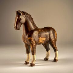 Wooden horse figurine with detailed paintwork