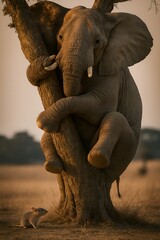 The elephant afraid of a mouse - size doesn't matter, our fears are not always explainable, humor