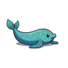 Obraz premium cartoon cute whale swimming in a playful ocean style 