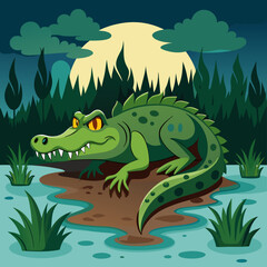 Naklejka premium green frog with a frog