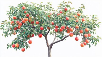 Abundant apple tree orchard harvest