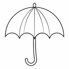 Umbrella or Rain Shield Outline Coloring Book Page