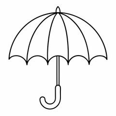 Umbrella or Rain Shield Outline Coloring Book Page