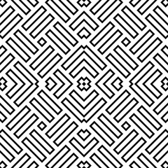 Wicker pattern. Basket weave motif. Braiding stripes ornament wallpaper. Seamless surface pattern design with polygons. Digital paper for textile print, web designing. Ethnic embroidery illustration.