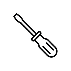 Simple Line Art Illustration of a Screwdriver