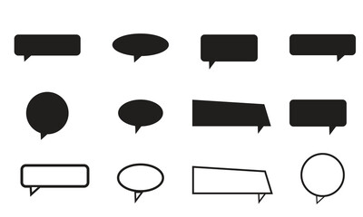 Obraz premium set of black speech bubbles in various shapes vector on white background .