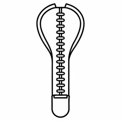 Zipper Outline Coloring Book Page Line Art Drawing
