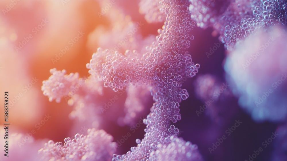 Poster intricate bubble formation microscopic view abstract art colorful environment science concept