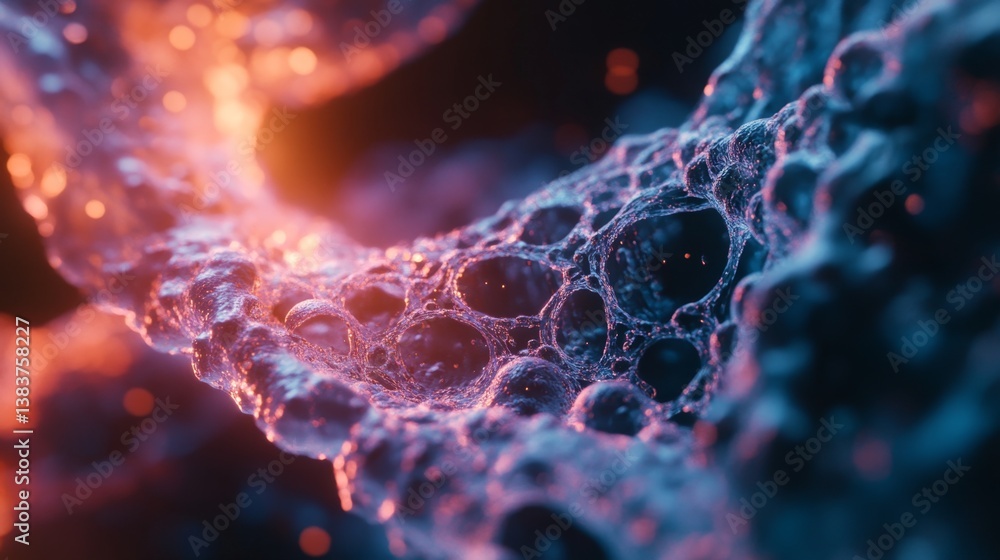 Poster dynamic molecular structures abstract science environment digital art high-tech viewpoint innovative
