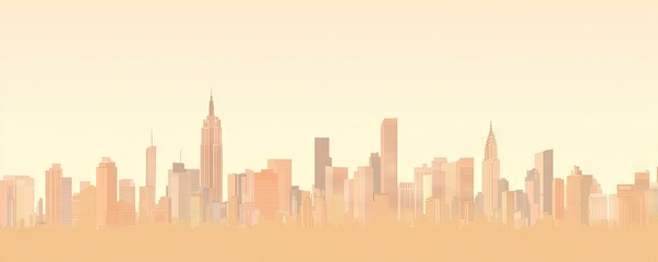 Obraz premium Misty City Skyline (1)