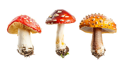 Pack of Mushrooms set Against Transparent Background for Organic Farming, Healthy Cuisine, or Fresh Produce Branding Projects