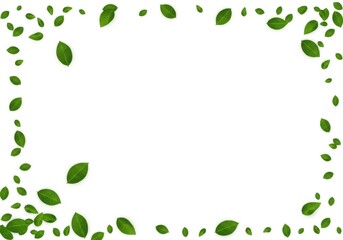 Green leaves floating vibrant foliage