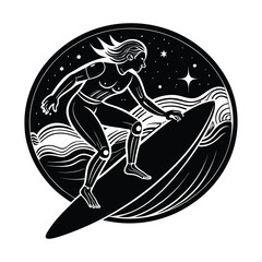 silhouette of a surfering