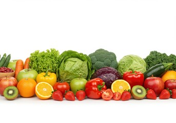 Vibrant colorful fruits vegetables fresh