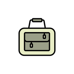 Fishing bag icon in simple style. Fishing Color Logo. Fish Flat Sign. Vector Illustration. Isolated on White Background