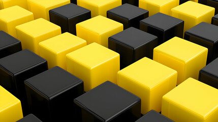 Obraz premium Abstract Geometric Pattern Of Yellow And Black Cubes