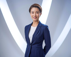 Businesswoman smiling in professional attire