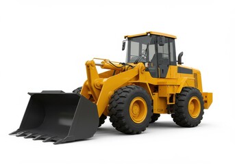 Heavy machinery yellow front-end loader