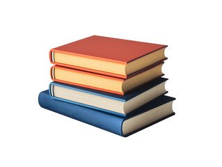 Stack of hardcover books, minimalist design, isolated on a plain white background Transparent PNG