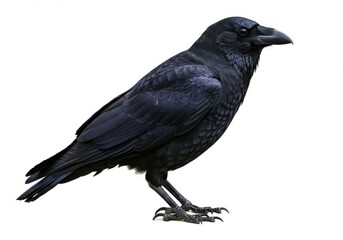 Black crow detailed feathers glossy