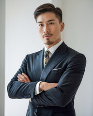 Man in formal suit with arms crossed