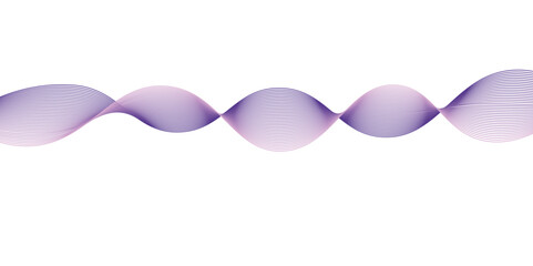 Purple and blue Sound wave line curve on a white background. Abstract colorful flowing wave lines isolated on white background Abstract smooth wave on a white background. Dynamic sound wave. Abstract 