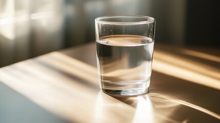 The soft light dances through the water, casting delicate shadows that enhance the serene and simple atmosphere.

