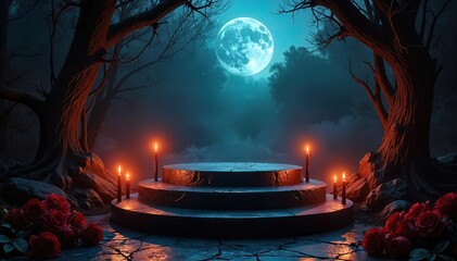 Obraz premium The quiet calm of the mysterious forest is accentuated by the power of surreal nature.