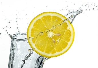 Slice lemon water splash dynamic
