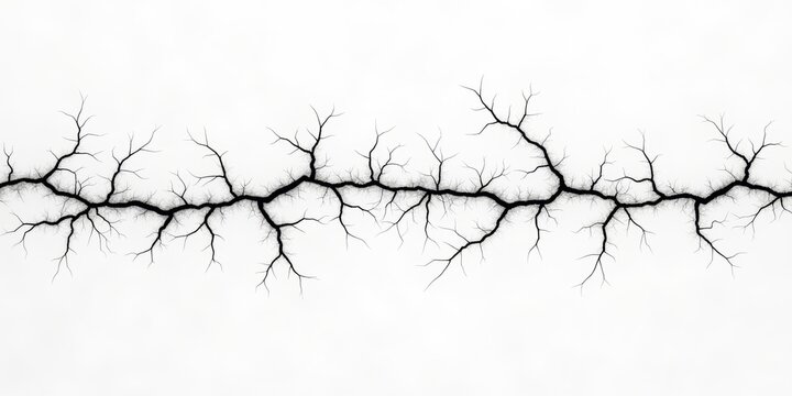 Abstract black tree branches on a white background, creating a striking visual contrast and an organic feel, perfect for design and creative projects.