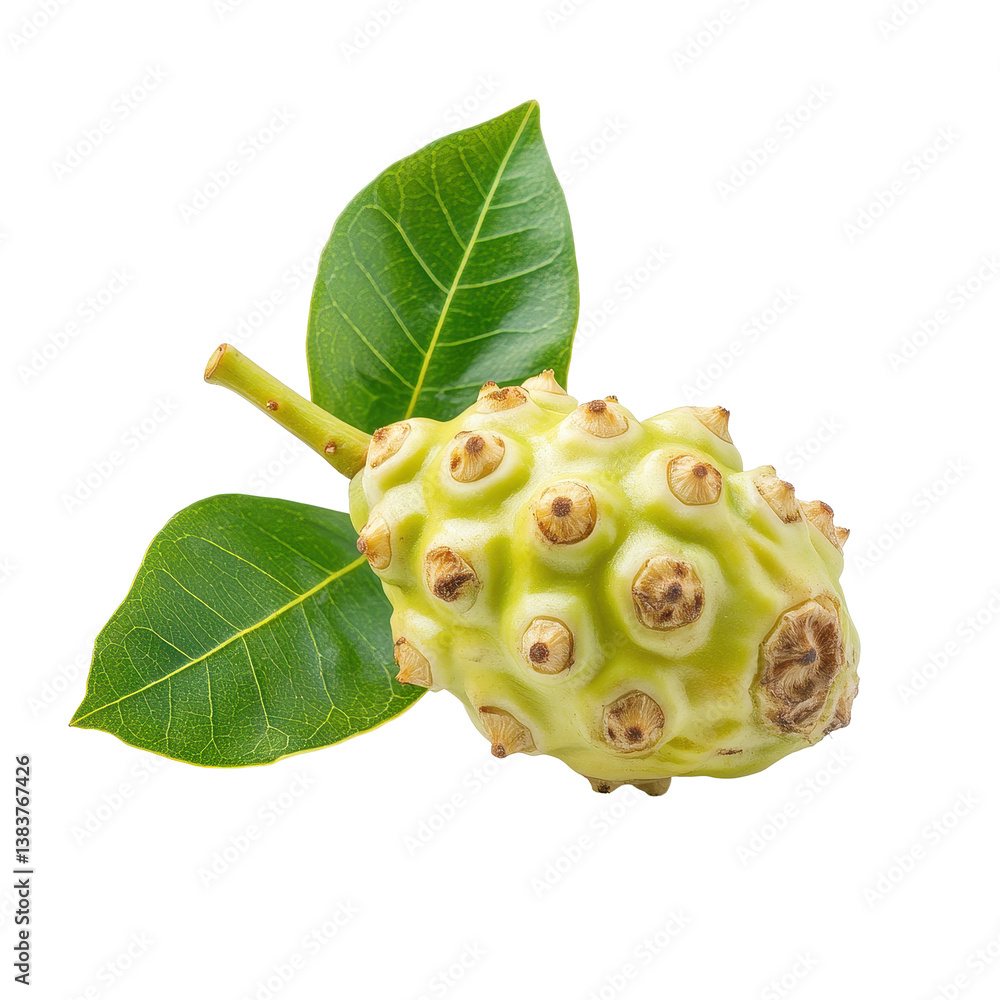Poster non fruit isolated on transparent background showcasing its unique texture and vibrant color, non is