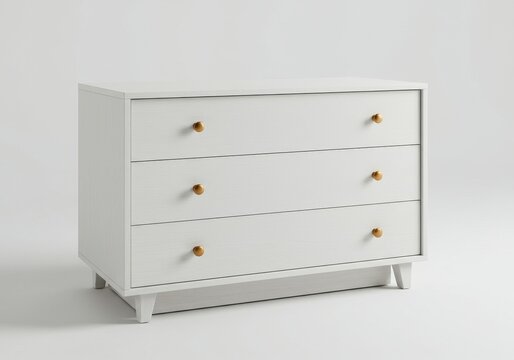 recommend clip art: White wooden dresser three drawers