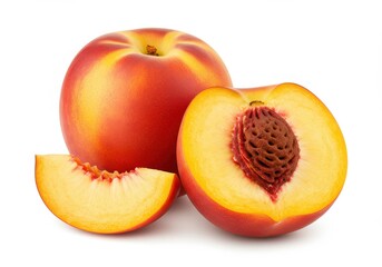 Photorealistic peaches vibrant colors high