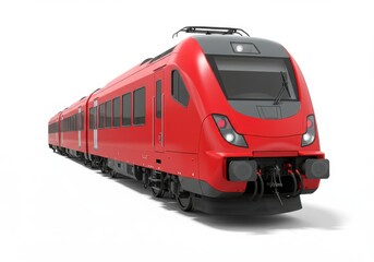 Fototapeta premium Modern red passenger train sleek