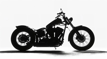 Obraz premium A black chopper silhouette isolated on a white background.
