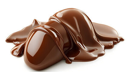 Obraz premium Closeup shot of bubble chocolate pieces isolated on a white