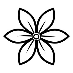 Black outline flower illustration on white background  