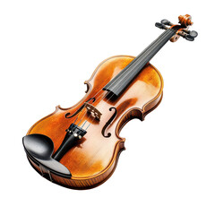 Classic wooden violin on a Transparent background showcasing traditional craftsmanship and elegance, Wooden classic violin isolated on PNG background