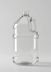 Pure Hydration: Transparent Water Gallon Mockup with a Simple, Neutral Backdrop