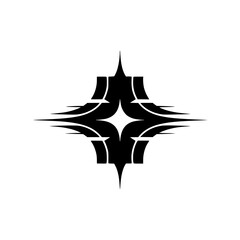 Black Starburst Vector Logo, Geometric Design, Simple Modern Style