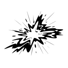 Comic Book Explosion Graphic, Retro Pop Art Effect, Isolated Vector Illustration
