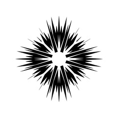 Obraz premium Geometric Black Burst Vector Graphic on Light Gray Background