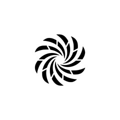 Abstract Swirl Logo, Black and White Graphic Design Element