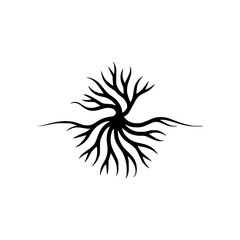 Abstract Black Tree Silhouette, Minimalist Design Element