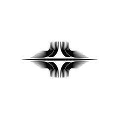 Abstract Geometric Starburst Design in Black on White