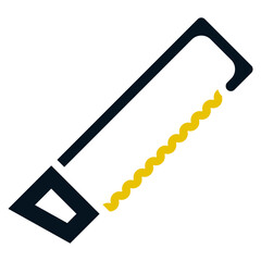 Hacksaw, Black and Yellow Design Hacksaw, Hacksaw Line Icon