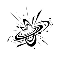 Abstract Atomic Explosion Vector Illustration, Geometric Design