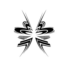 Abstract Black and White Symmetrical Design Element