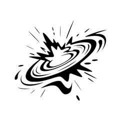 Black & White Comic Book Explosion Burst Vector Illustration